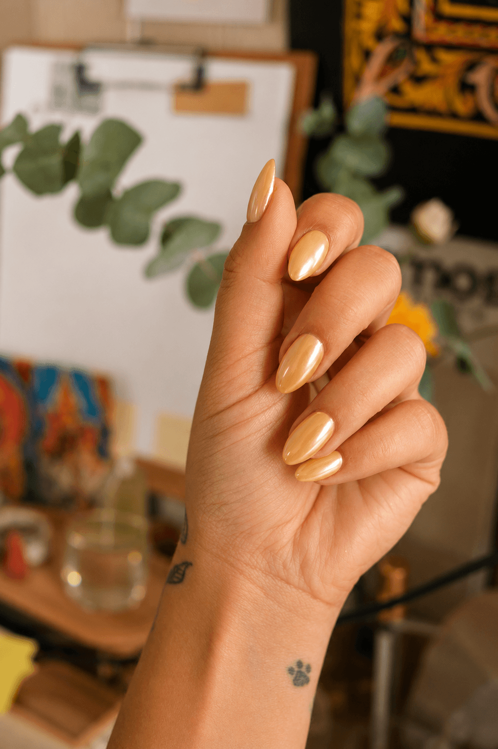 Gold almond finish